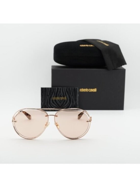 Roberto Cavalli SRC032M 8FCG Aviator Sunglasses - Gold/Orange main image 10